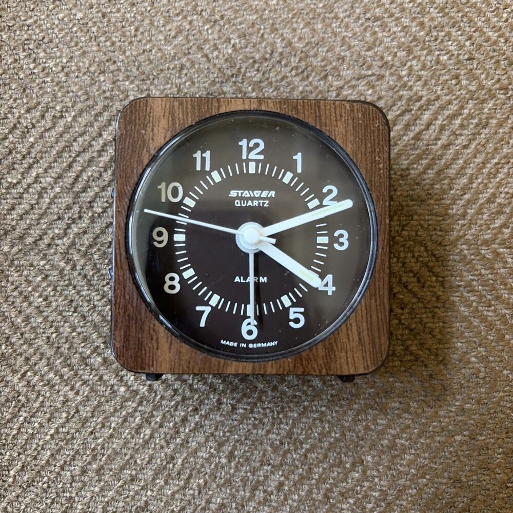 Staiger Mini Quartz Travel Alarm Clock Germany Vtg Parts/Repair